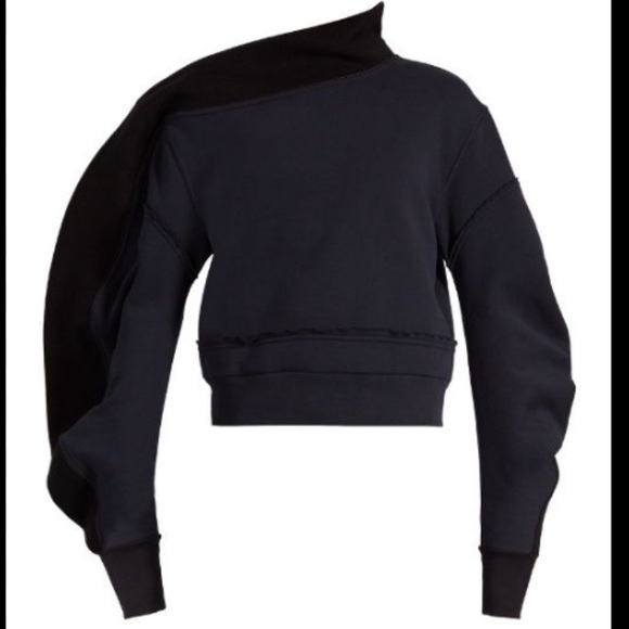 Burberry London Runway Sweatshirt asymmetrical off shoulder rare unique blue - Picture 5 of 14